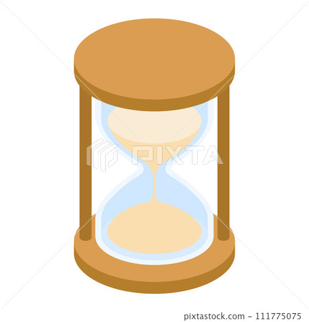 Isometric illustration of an hourglass 111775075