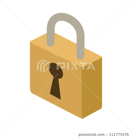 Isometric illustration of a padlock 111775076