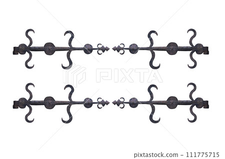 old metal door hinge isolated on white background 111775715