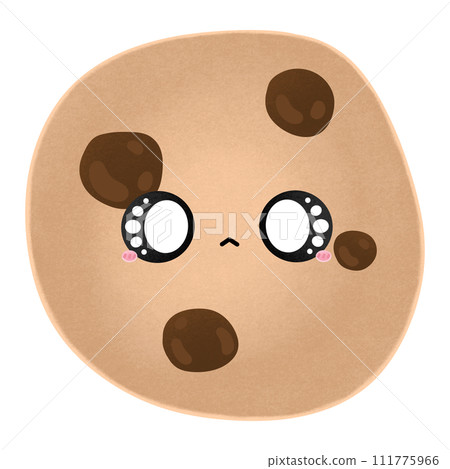 Cute Chocolate Chip Cookie Mascot Character Kawaii Cartoon illustration Cute Cookie Kawaii Cookie Adorable Cookie 111775966
