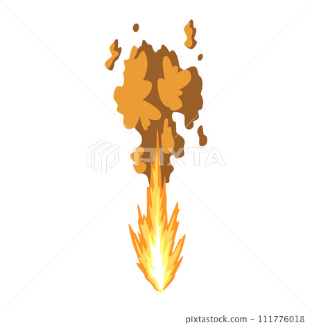 Gun flashe or gunshot animation. Fire explosion effect during the shot with the gun. Cartoon flash effect of bullet start. Shotgun fire, muzzle flash and explode 111776018