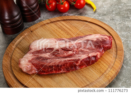 Raw beef chuck roll steak Raw beef chuck roll steak 111776273