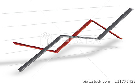 Business materials colorful line graph 111776425