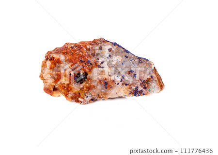 Macro mineral stone Malachite and Azurite against white background Macro mineral stone Malachite and Azurite against white background 111776436