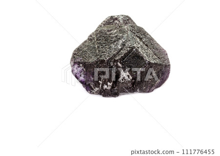 macro mineral fluorite stone on white background macro mineral fluorite stone on white background 111776455