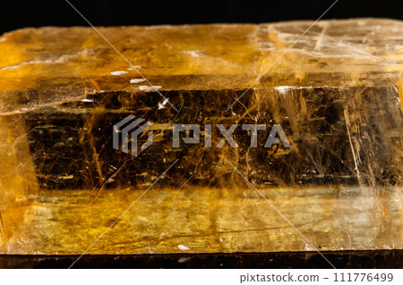 Macro stone mineral Ulexite on a black background 111776499