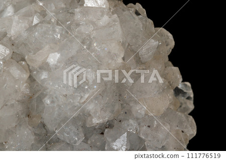 Macro stone Aragonite mineral on a black background Macro stone Aragonite mineral on a black background 111776519