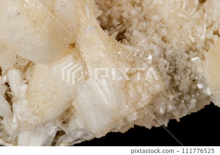 Macro stone albite mineral on white black Macro stone albite mineral on white black 111776525