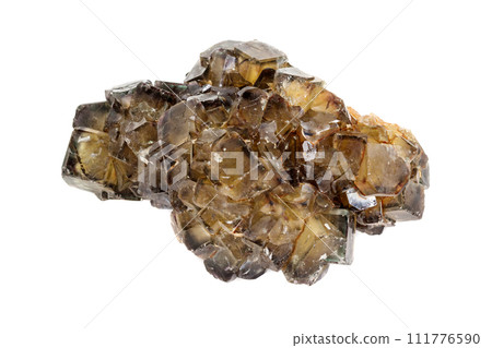 Macro stone mineral Fluorite on a white background 111776590