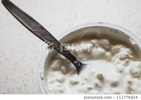 Detailed closeup of yoghurt with rise Detailed closeup of yoghurt with rise 111776824