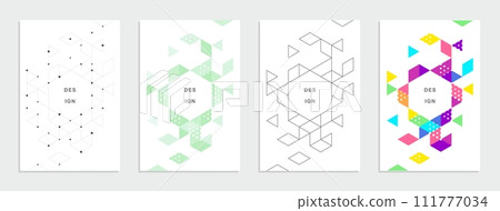Abstract geometric technological company brochure. Vector business flyer. 111777034