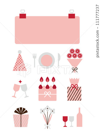 夾在夾子裡的粉紅色紙卡設計 111777237