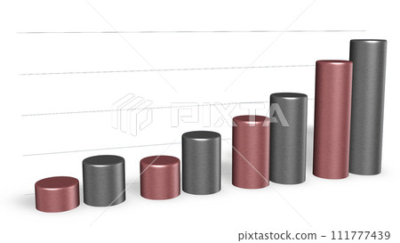 Business materials: Bar graph with upward trend 111777439