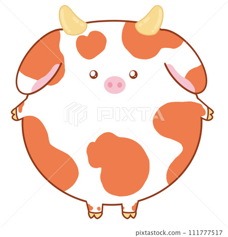 Cute Orange Cow Mascot Character Kawaii Cartoon illustration Kawaii Cow Cute Cow Cow Mascot Cow Character 111777517