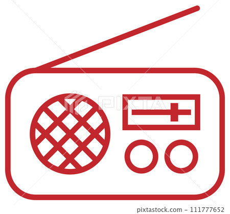 紅色的收音機圖標 111777652