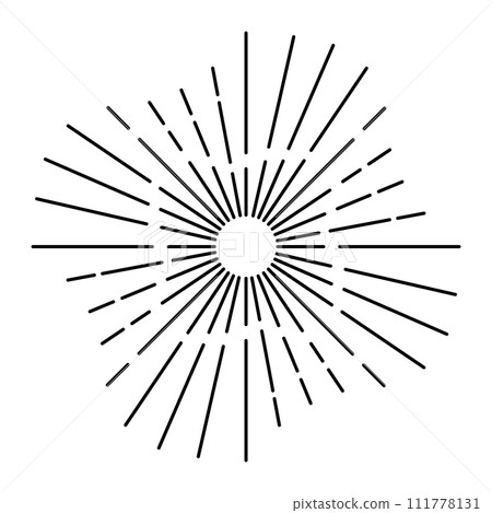 Sunburst firework explosion, bursting or light rays, linear drawing. Vector trendy hand drawn retro isolated design element Sunburst firework explosion, bursting or light rays, linear drawing. Vector trendy hand drawn retro isolated design element 111778131