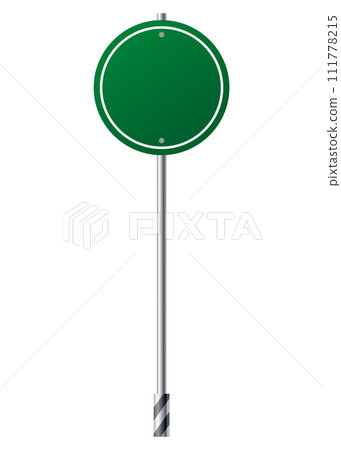 Green traffic sign. Road board text panel, mockup signage, direction highway city signpost location street way. Isolated information sign. Blank board with place for text. Vector illustration 111778215