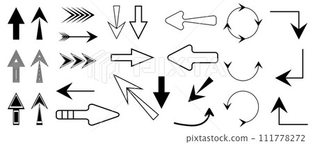 Black arrow vector icon pack 111778272