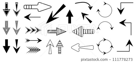 Black arrow vector icon pack 111778273