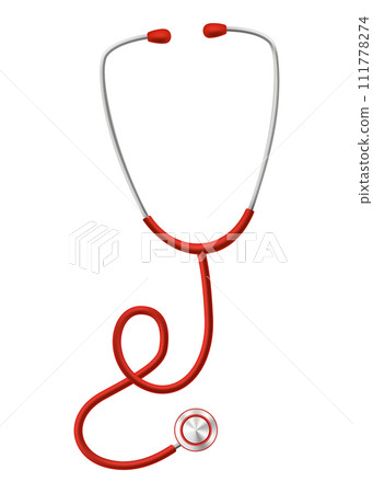 Stethoscope icon, medical equipment for doctor, heart shape, vector illustration 111778274