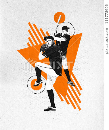 Poster. Modern aesthetic artwork. young athlete - Stock Photo 