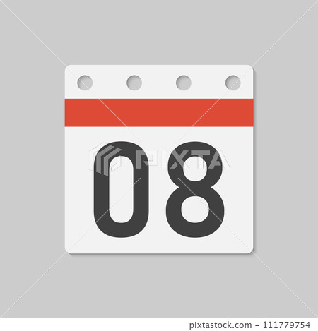 Vector icon page calendar - day 8, countdown 111779754