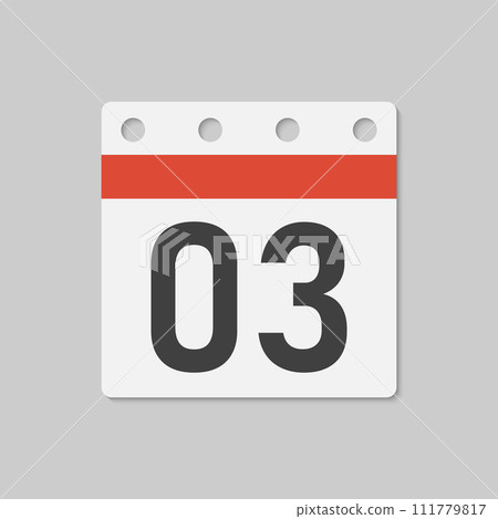 Vector icon page calendar - day 3, countdown Vector icon page calendar - day 3, countdown 111779817