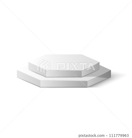 Realistic Detailed 3d White Podium Platform Stage Product Empty Template Mockup for Award Ceremony. Vector illustration of Pedestal Realistic Detailed 3d White Podium Platform Stage Product Empty Template Mockup for Award Ceremony. Vector illustration of Pedestal 111779963