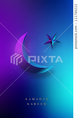 Ramadan Kareem vertical poster.  111780222