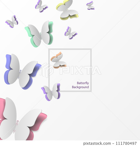 paper butterflies flying. 111780497