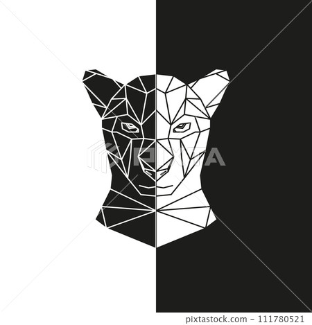 Black and white panther head 111780521