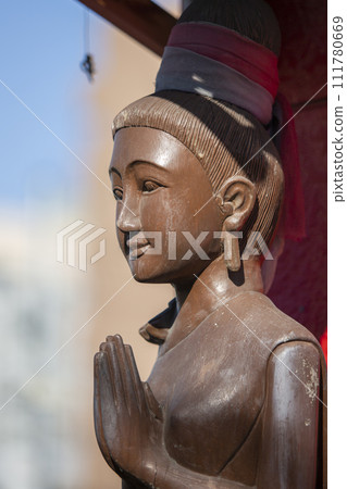 Thai wooden poster girl Thai wooden poster girl 111780669