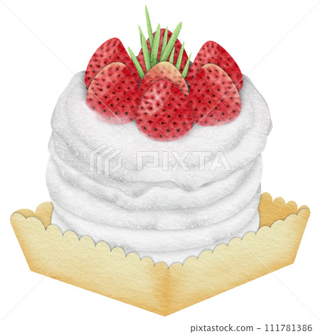 Strawberry Egg Cream Cake 111781386