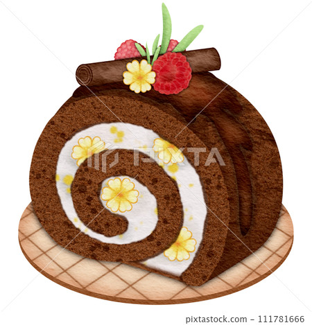 Chocolate Roll Cake 111781666