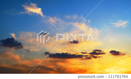 Beautiful sunset sky with dark clouds (near Kawaguchi City, Saitama Prefecture) Beautiful sunset sky with dark clouds (near Kawaguchi City, Saitama Prefecture) 111781764