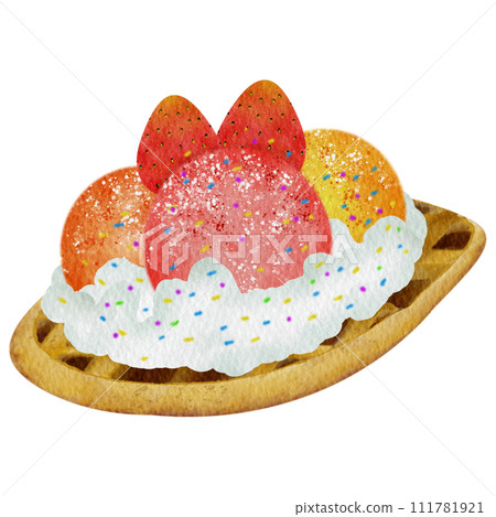 Waffle ice cream assorted flavors 111781921