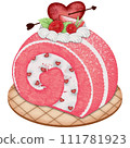 Raspberry Roll Cake 111781923