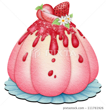 Strawberry Lava Cake 111781926