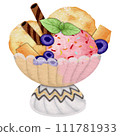 Ice cream in a glass cup 111781933