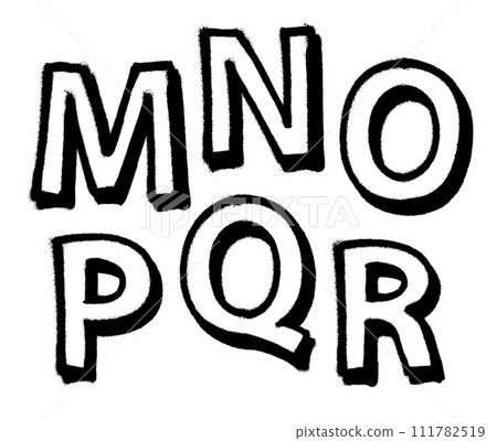 Letters ABC. Graffiti alphabet with spray lines and overspray. Vector illustration. Part3. 111782519