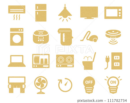 一組電器和省電插圖_軟木圖案 一組電器和省電插圖_軟木圖案 111782734