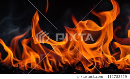 Fire embers particles over black background. Fire sparks background. Abstract dark glitter fire particles lights Fire embers particles over black background. Fire sparks background. Abstract dark glitter fire particles lights 111782859