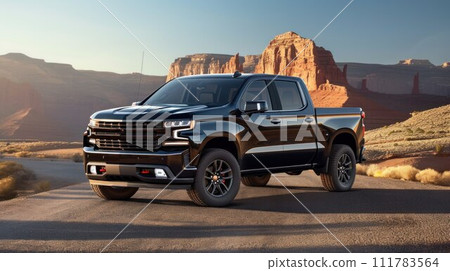 Extreme pickup Truck car standing on a road 111783564