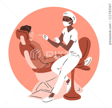 Patient and dentist 111783567