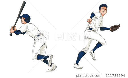 Spring and autumn high school baseball players_1 111783694