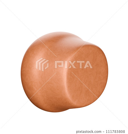 Cartoon style Bread texture 3D rendering on white background have work path. 111783808