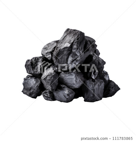 Coal pile isolated in white background 111783865