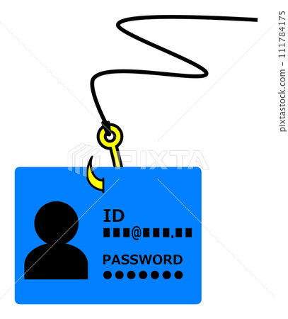 Illustration of a phishing scam where personal ID information and passwords are stolen Illustration of a phishing scam where personal ID information and passwords are stolen 111784175