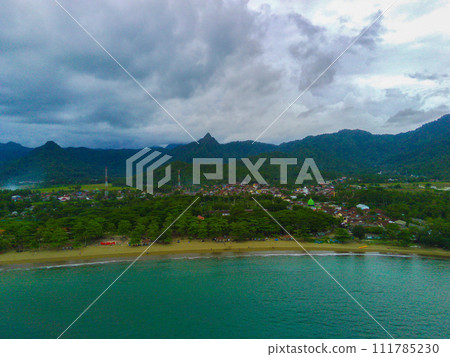 Stunning drone photo of Prigi Beach, Trenggalek, capturing its natural beauty. Stunning drone photo of Prigi Beach, Trenggalek, capturing its natural beauty. 111785230
