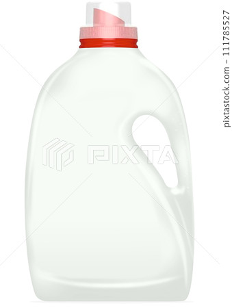 white plastic bottle for detergent isolated on white background 111785527